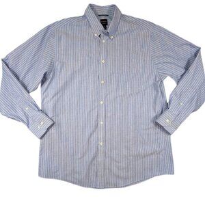 Dockers Battery Street Collection Button Down Shirt‎ Mens Large Blue Striped